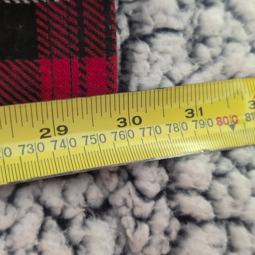 Twik | Women's Red Plaid Pants Stretch Polyester Blend - Picture 7 of 12